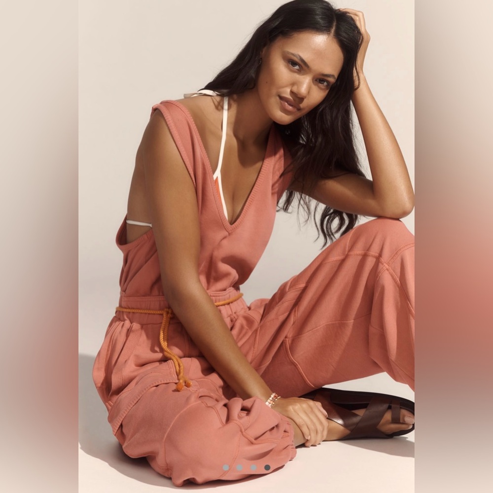 NWT size XS Anthropologie Daily Practice Cloud Rest Sleeveless V Neck jumpsuit